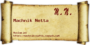 Machnik Netta névjegykártya